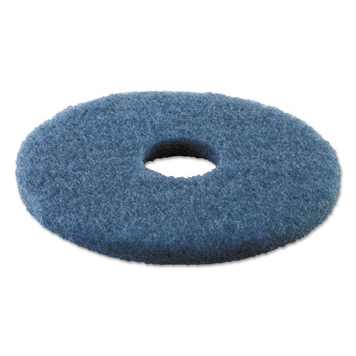 Scrubbing Floor Pads, 20" Diameter, Blue, 5/Carton