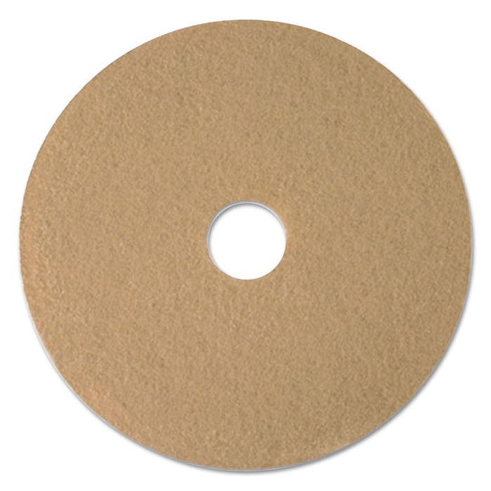 Tan Burnishing Floor Pads, 21" Diameter, 5/Carton