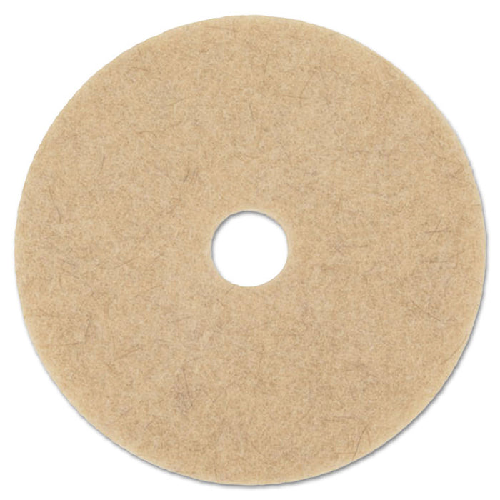 Natural Hog Hair Burnishing Floor Pads, 19" Diameter, Tan, 5/Carton