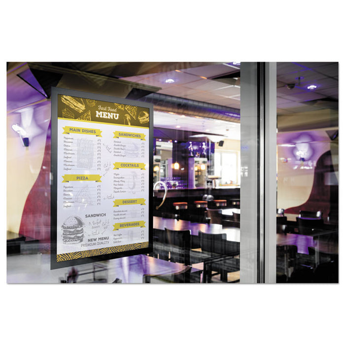 DURAFRAME Sign Holder, 8 1/2 x 11, Black Frame, 2 per Pack