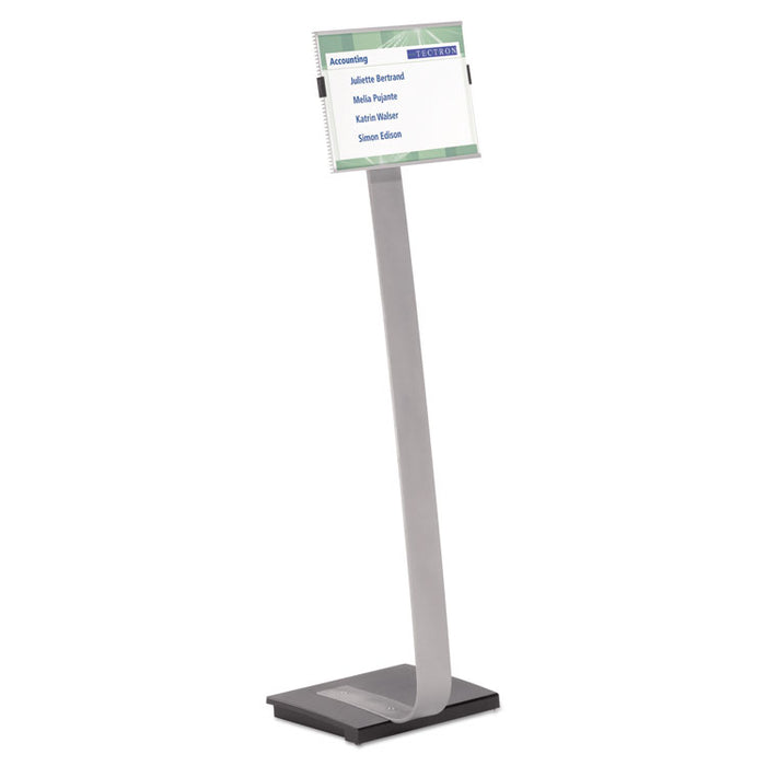 Info Sign Duo Floor Stand, Letter-Size Inserts, 15 x 46 1/2, Clear