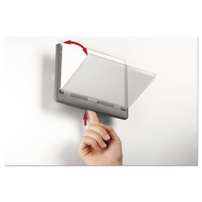 Click Sign Holder For Interior Walls, 6 3/4 x 5/8 x 5 1/8, Gray