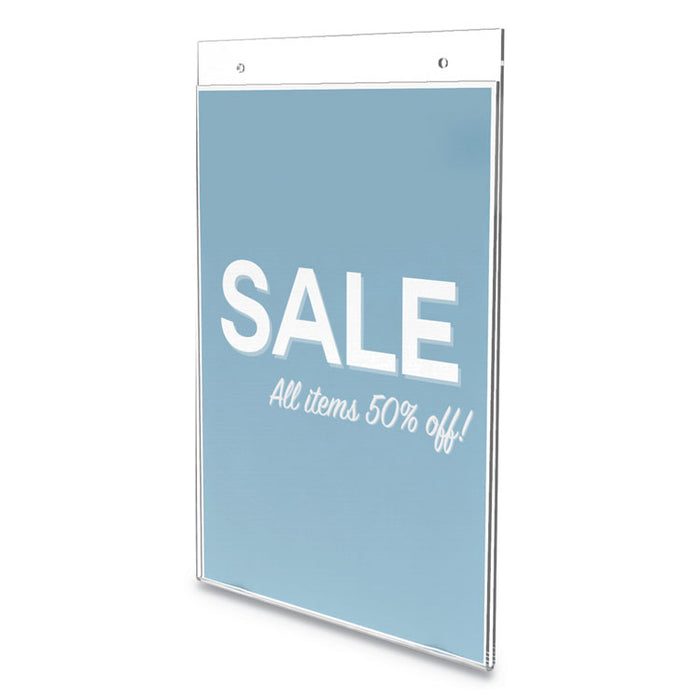 Classic Image Wall Sign Holder, 8.5 x 11, Clear Frame, 12/Pack