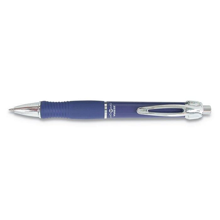 GR8 Retractable Gel Pen, Medium 0.7mm, Blue Ink, Blue/Silver Barrel, Dozen