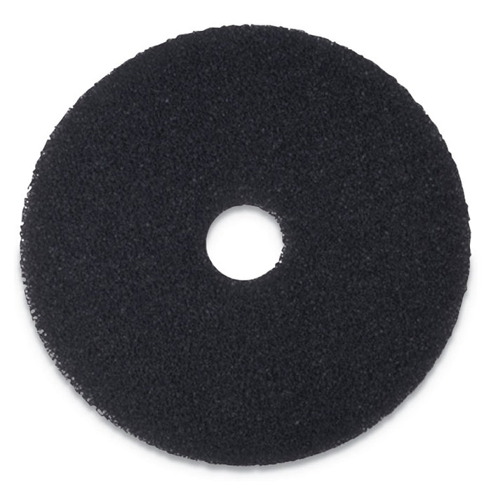 Stripping Floor Pads, 13" Diameter, Black, 5/Carton