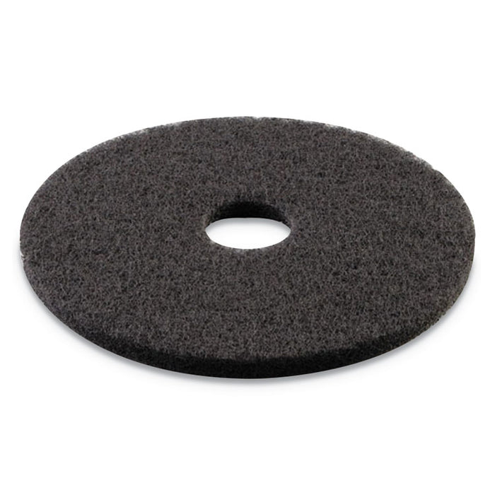 Stripping Floor Pads, 13" Diameter, Black, 5/Carton
