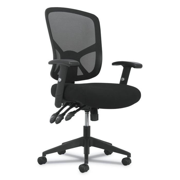 1-Twenty-One High-Back Task Chair, Supports up to 250 lbs., Black Seat/Black Back, Black Base