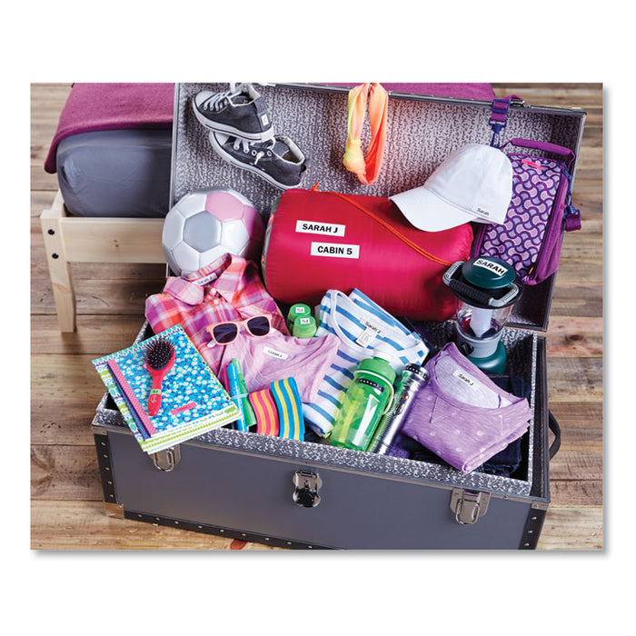 D1 Durable Labels, 0.5" x 23 ft, White, 4/Pack