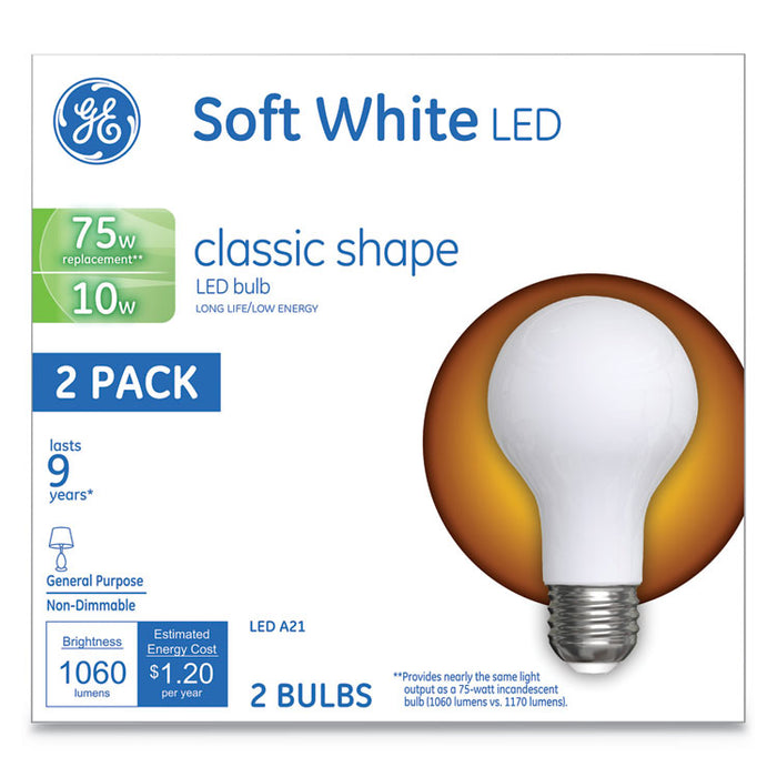 Classic LED Soft White Non-Dim A21, 10 W, 2/Pack