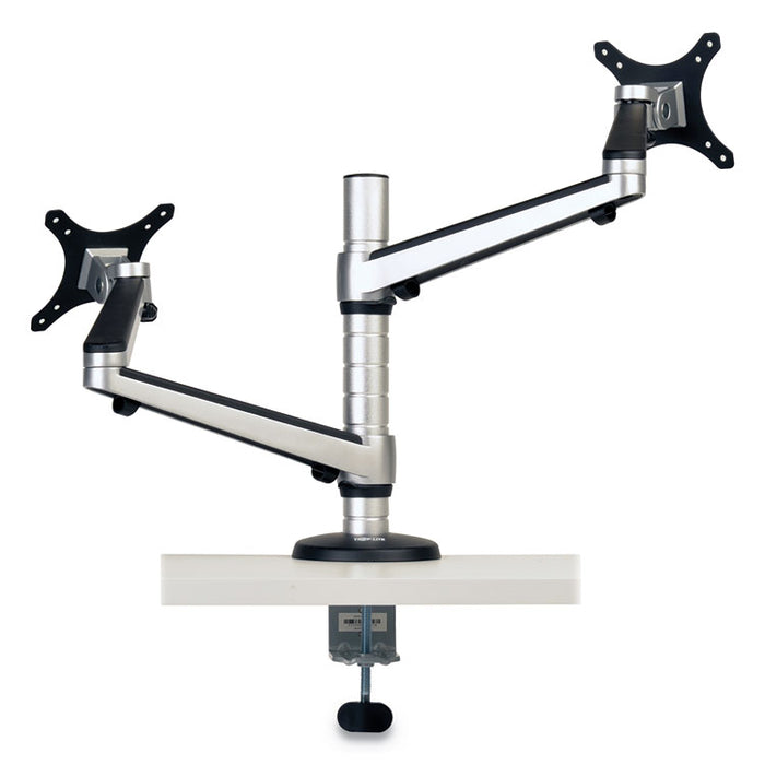 Dual Full Motion Flex Arm Desk Clamp for 13" to 27" Monitors, up to 22 lbs/Arm