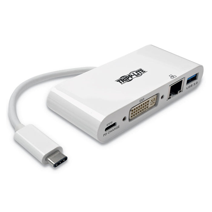 USB 3.1 Gen 1 USB-C to DVI Adapter, USB-A/USB-C PD Charging/Gigabit Ethernet