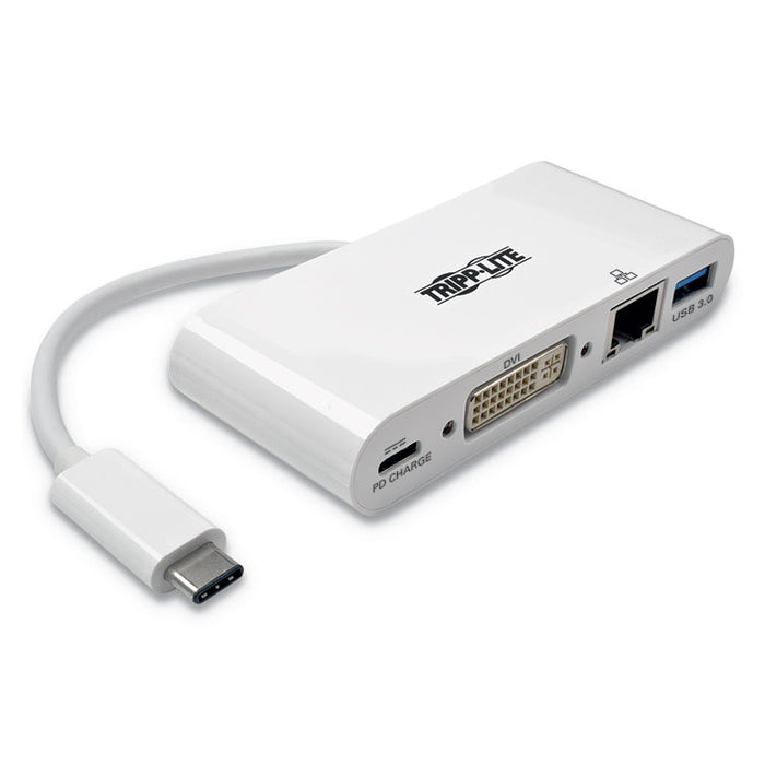USB 3.1 Gen 1 USB-C to DVI Adapter, USB-A/USB-C PD Charging/Gigabit Ethernet