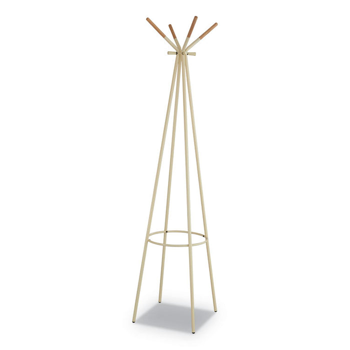 Family Coat Rack, 4 Garments, 16.5w x 16.5d x 72.75h, Cream