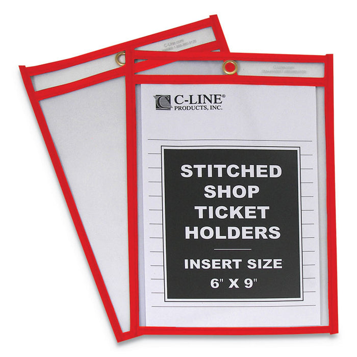 Stitched Shop Ticket Holders, Top Load, Super Heavy, 6" x 9" Inserts, 25/Box