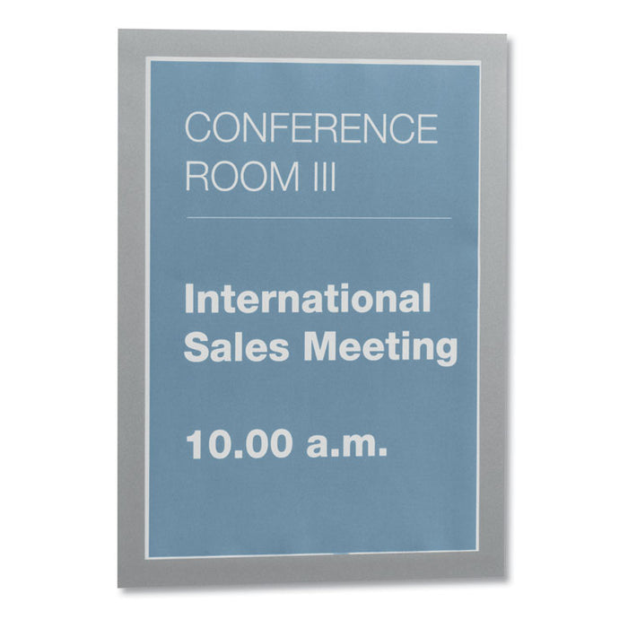 DURAFRAME Sign Holder, 8.5 x 11, Silver Frame, 2/Pack