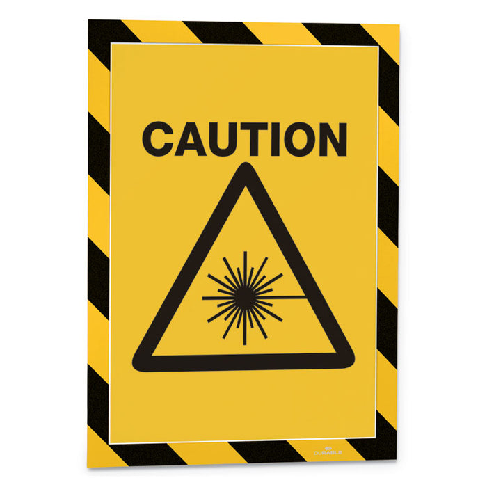 DURAFRAME Security Magnetic Sign Holder, 8 1/2 x 11, Yellow/Black Frame, 2/Pack