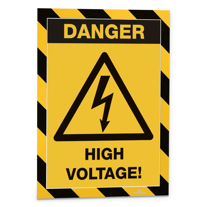 DURAFRAME Security Magnetic Sign Holder, 8 1/2 x 11, Yellow/Black Frame, 2/Pack