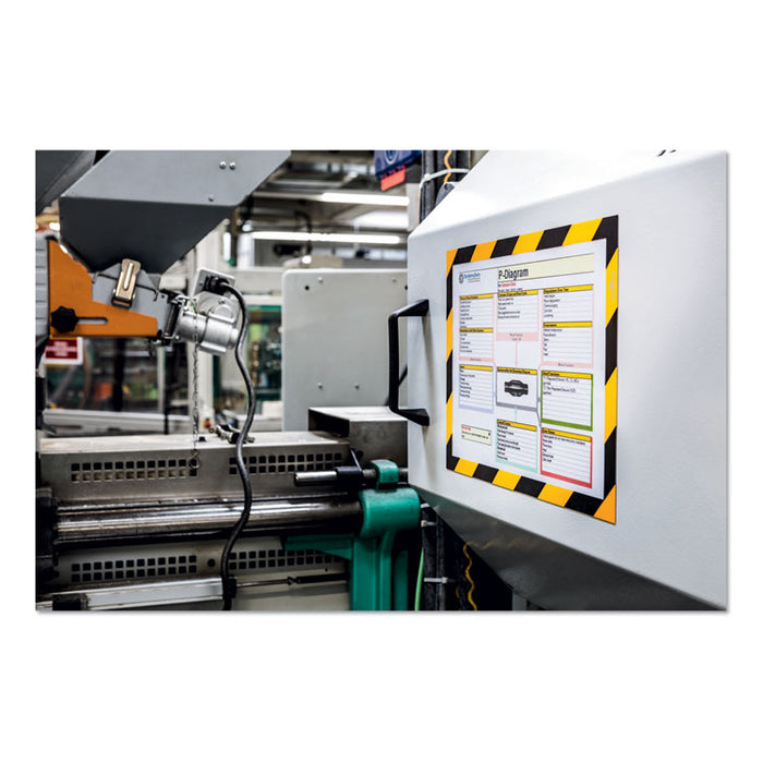 DURAFRAME Security Magnetic Sign Holder, 8 1/2 x 11, Yellow/Black Frame, 2/Pack