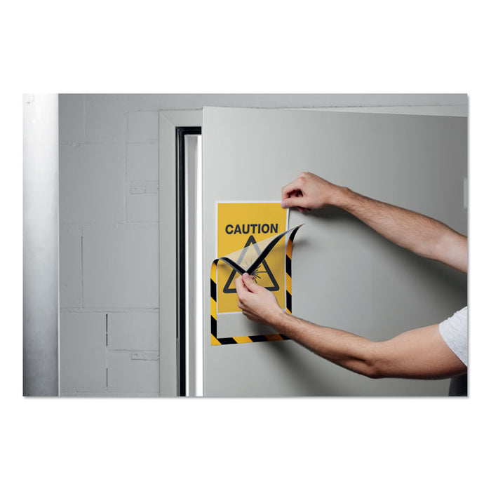 DURAFRAME Security Magnetic Sign Holder, 8 1/2 x 11, Yellow/Black Frame, 2/Pack