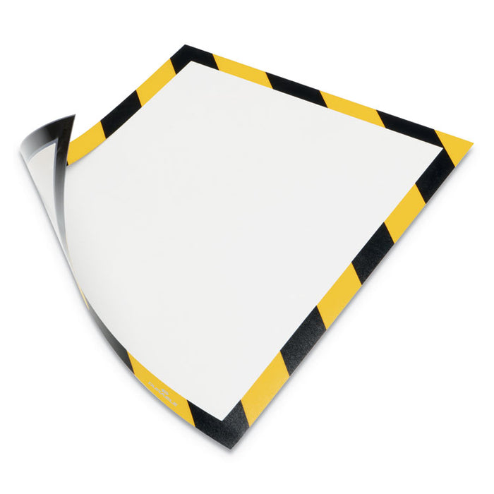 DURAFRAME Security Magnetic Sign Holder, 8 1/2 x 11, Yellow/Black Frame, 2/Pack