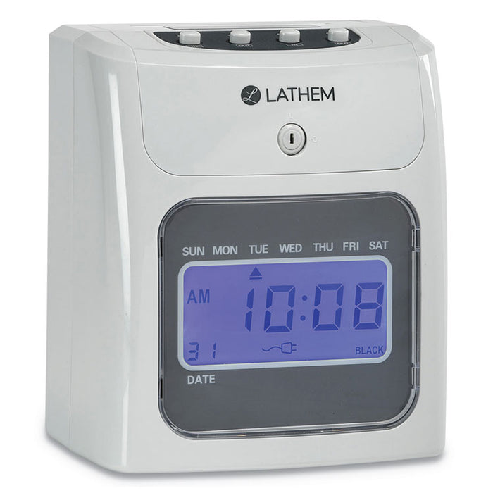 400E Top-Feed Time Clock Bundle, Digital Display, White