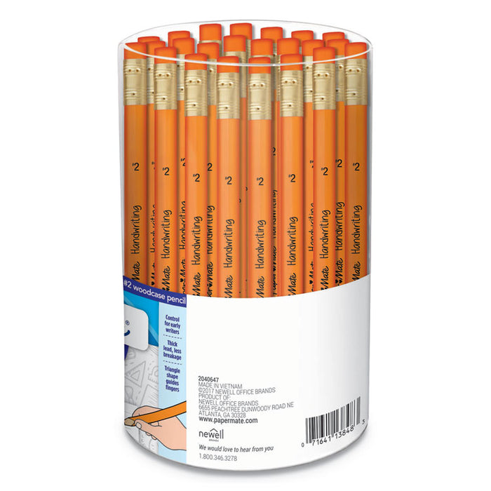 Handwriting Woodcase Pencils, HB (#2.5), Black Lead, Orange Barrel, 24/Pack