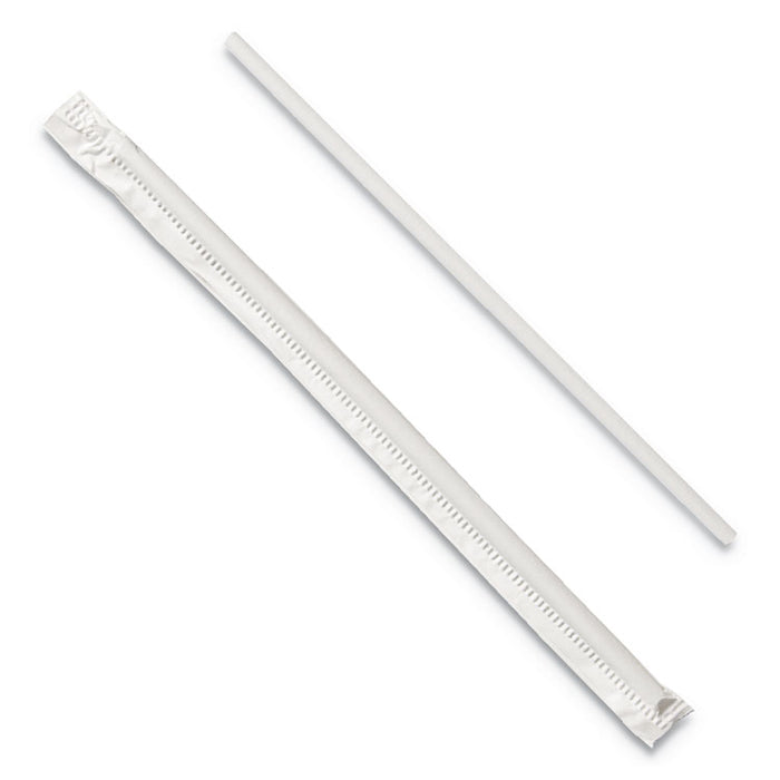Polypropylene Plastic Straws, 5 3/4", White, 24/Carton