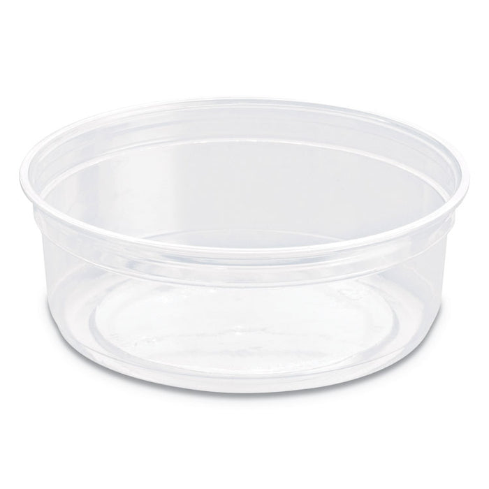 Bare Eco-Forward RPET Deli Containers, 8 oz, 4.6" Diameter x 1.8"h, Clear, Plastic, 500/Carton