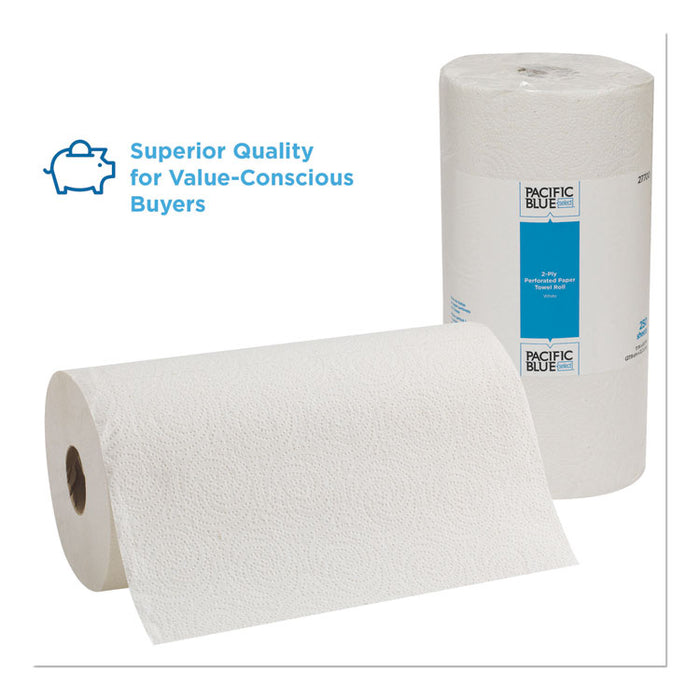 Pacific Blue Select Perforated Paper Towel, 8 4/5x11, White, 250/Roll, 12 RL/CT