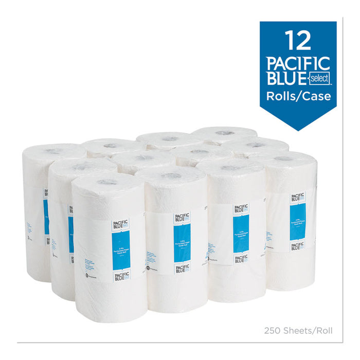 Pacific Blue Select Perforated Paper Towel, 8 4/5x11, White, 250/Roll, 12 RL/CT