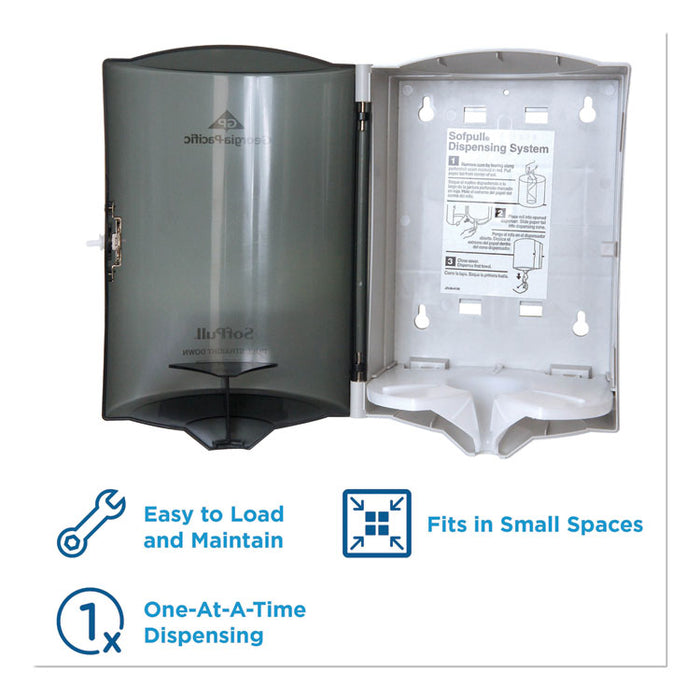 Junior C-Pull Towel Dispenser, 7 1/10w x 6 11/16 x 10 3/4, Translucent Smoke