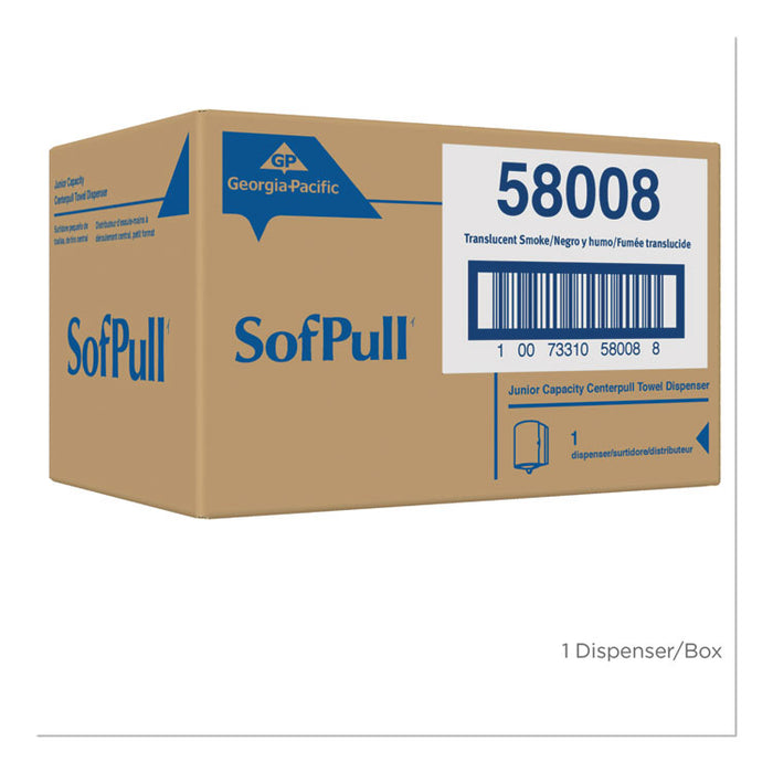 Junior C-Pull Towel Dispenser, 7 1/10w x 6 11/16 x 10 3/4, Translucent Smoke