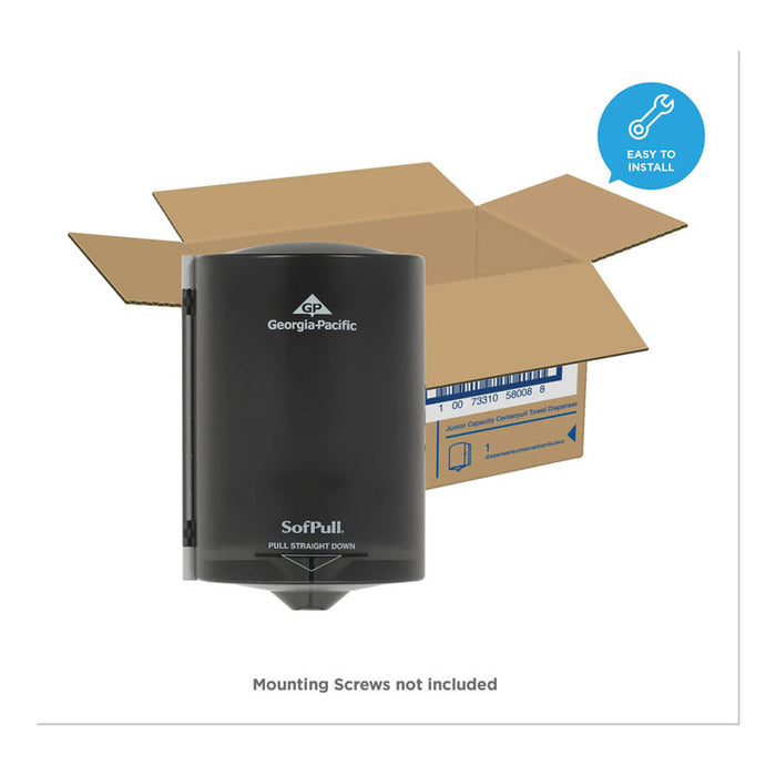 Junior C-Pull Towel Dispenser, 7 1/10w x 6 11/16 x 10 3/4, Translucent Smoke