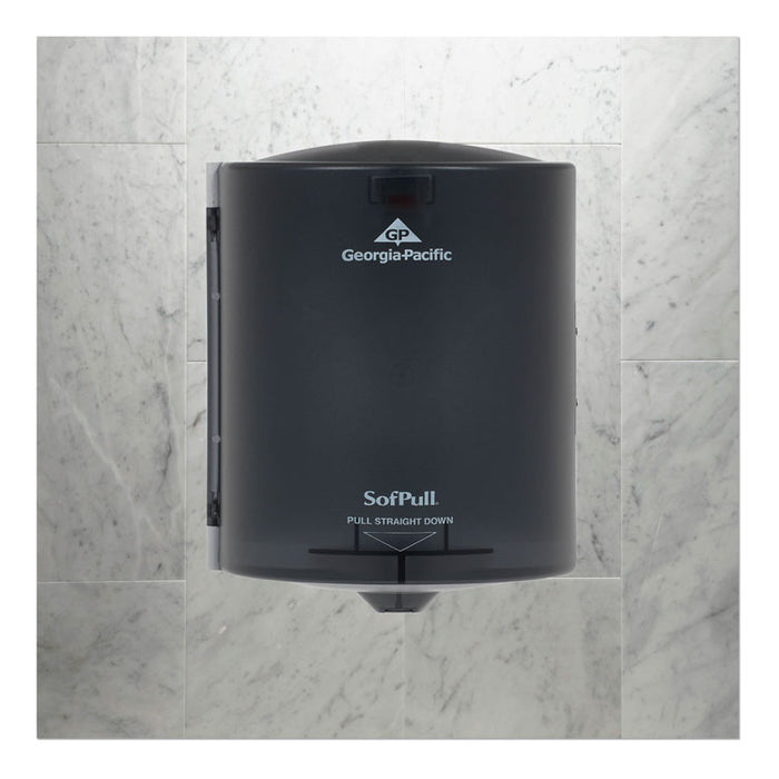 SofPull Center Pull Hand Towel Dispenser, 10.88 x 10.38 x 11.5, Smoke