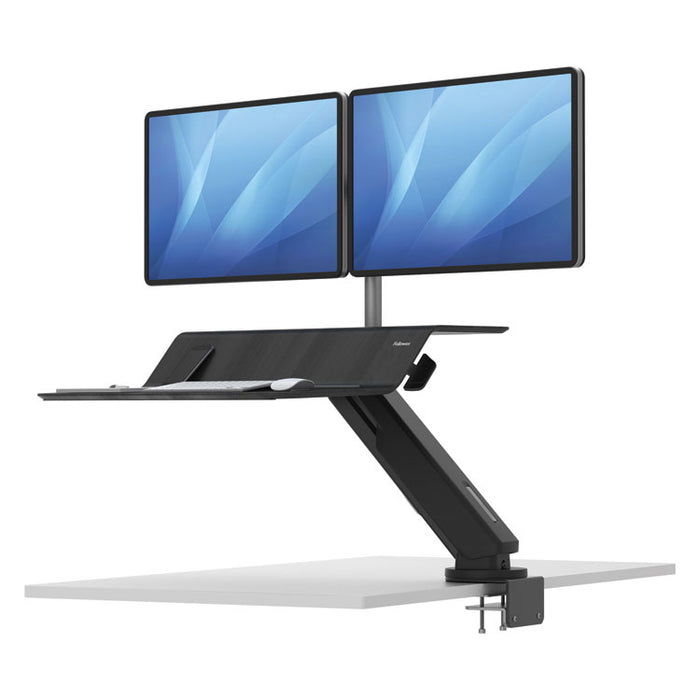 Lotus RT Sit-Stand Workstation, 35.5" x 23.75" x 42.2" to 49.2", Black