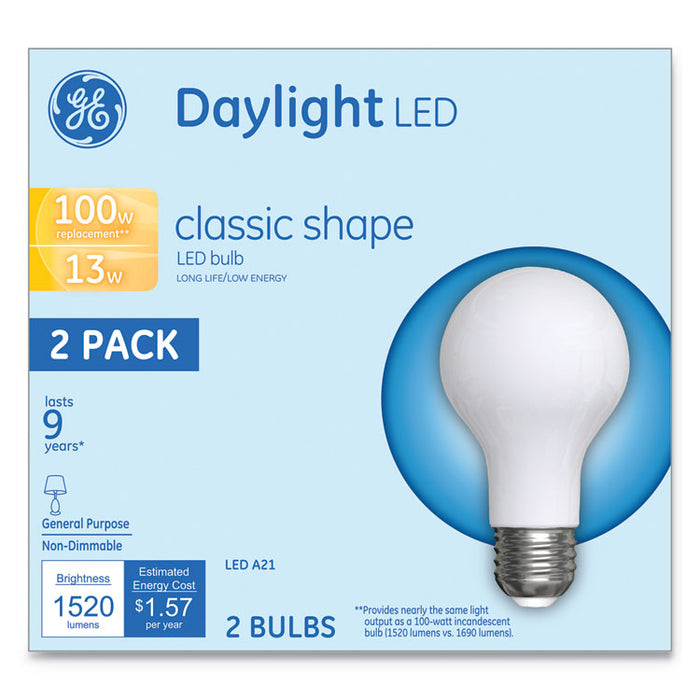 LED Classic Daylight A21 Light Bulb, 13 W, 2/Pack