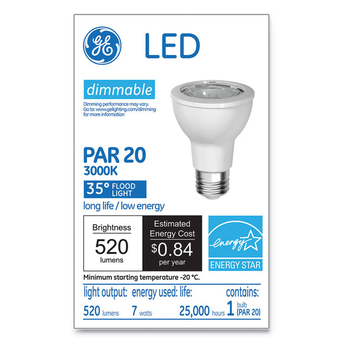 LED PAR20 Dimmable Warm White Flood Light Bulb, 3000K, 7 W