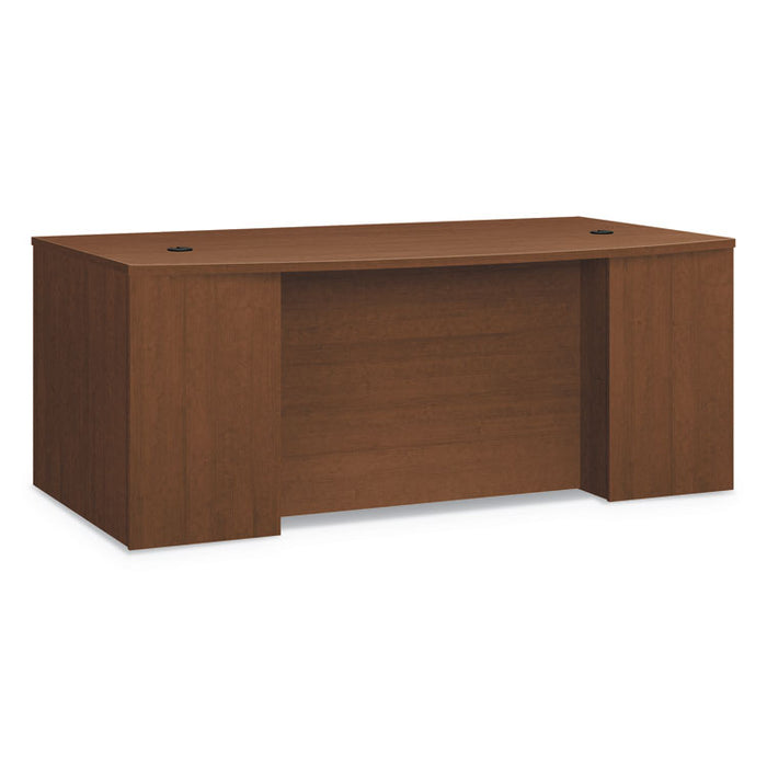 Foundation Breakfront Desk Shell Bow Front, 72w x 42d x 29h, Shaker Cherry