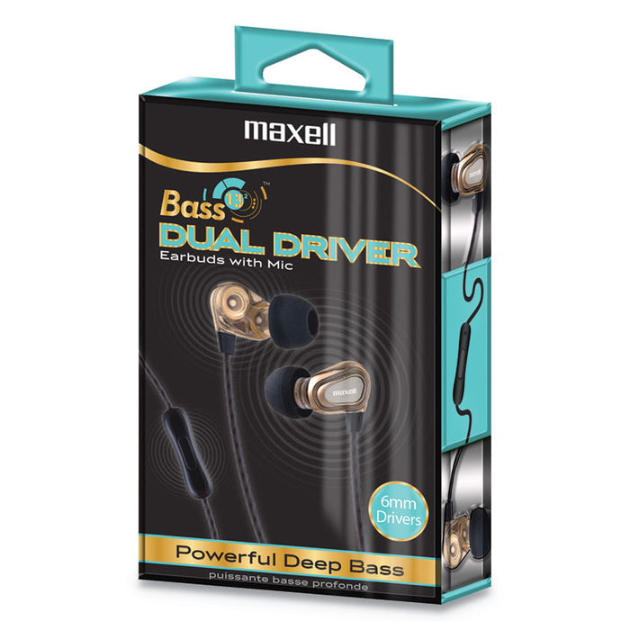 Dual Driver Earbuds with MIC, Gold