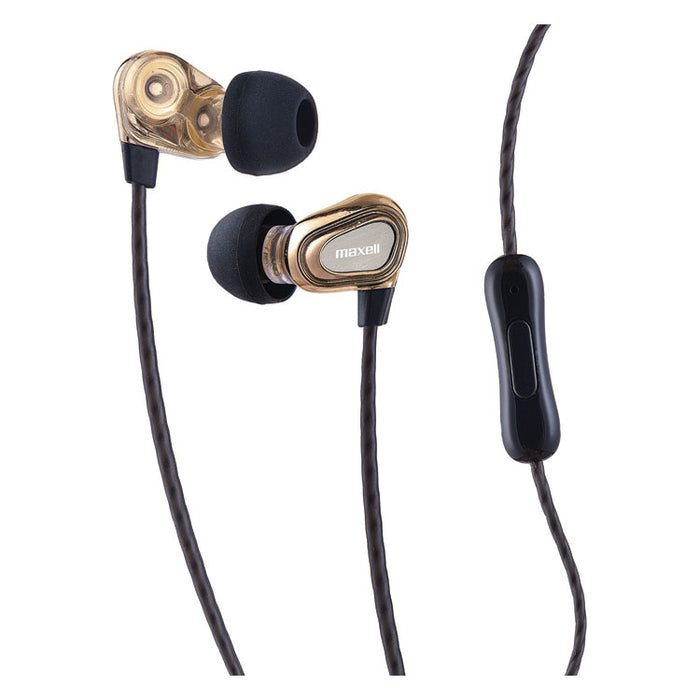 Dual Driver Earbuds with MIC, Gold