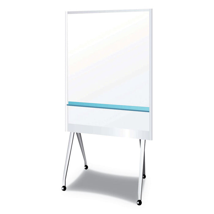 Mobile Partition Board LG, 38 3/10" x 70 4/5", White, Aluminum Frame