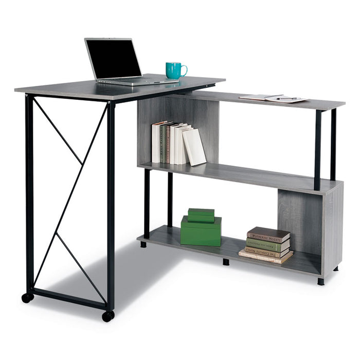 Mood Standing Height Desk, 53.25w x 21.75d x 42.25h, Gray