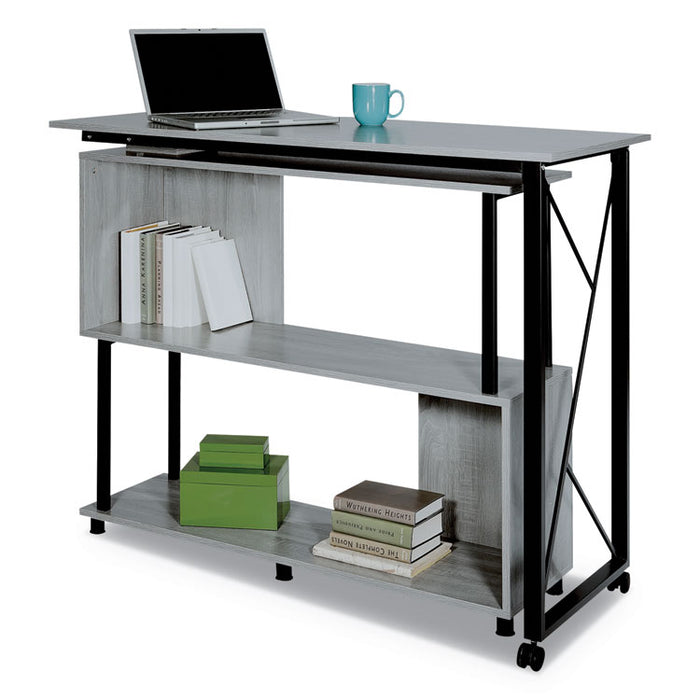 Mood Standing Height Desk, 53.25w x 21.75d x 42.25h, Gray