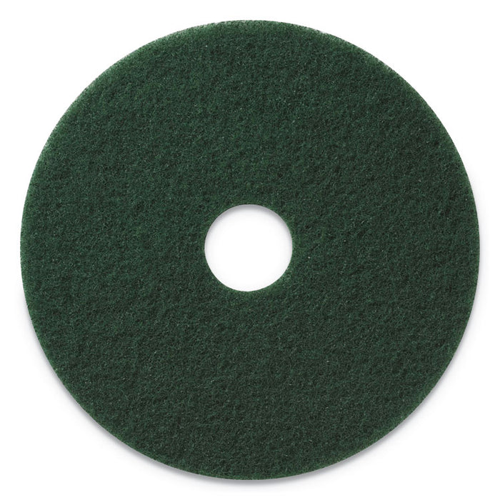 Scrubbing Pads, 17" Diameter, Green, 5/CT