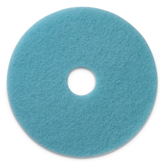 Luster Lite Burnishing Pads, 20" Diameter, Sky Blue, 5/Carton