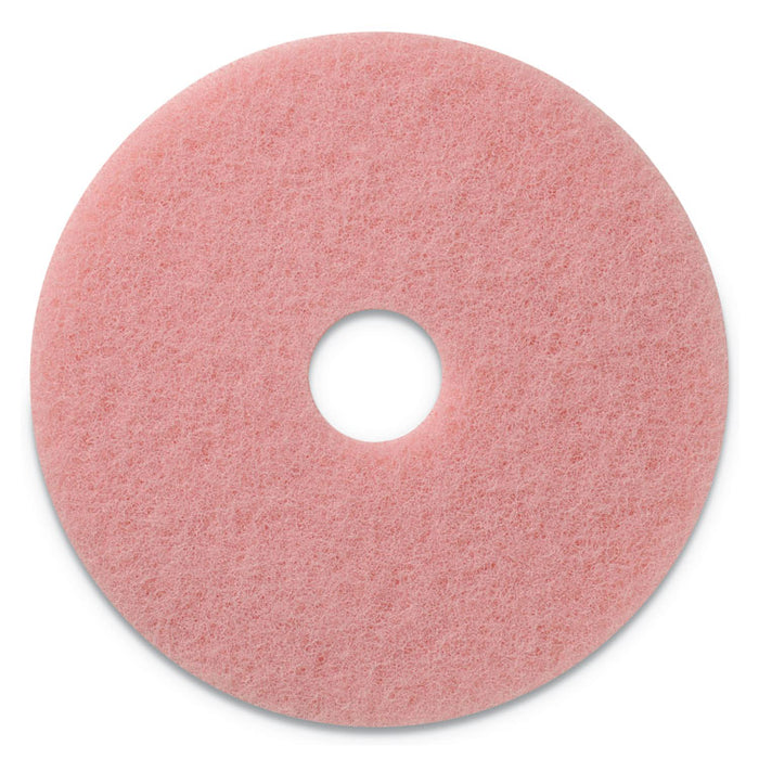 Remover Burnishing Pads, 20" Diameter, Pink, 5/CT