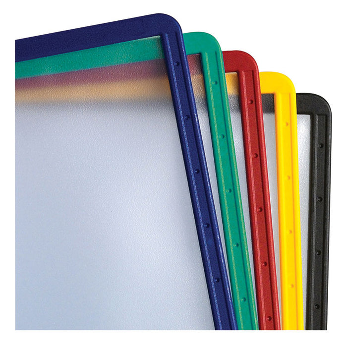 SHERPA Vario Replacement Panels, 1 Section, Clear Panel Assorted Color Borders, 5/Pack