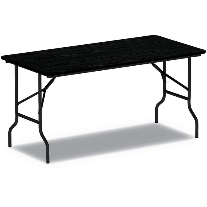 Wood Folding Table, 48w x 23.88d x 29h, Black