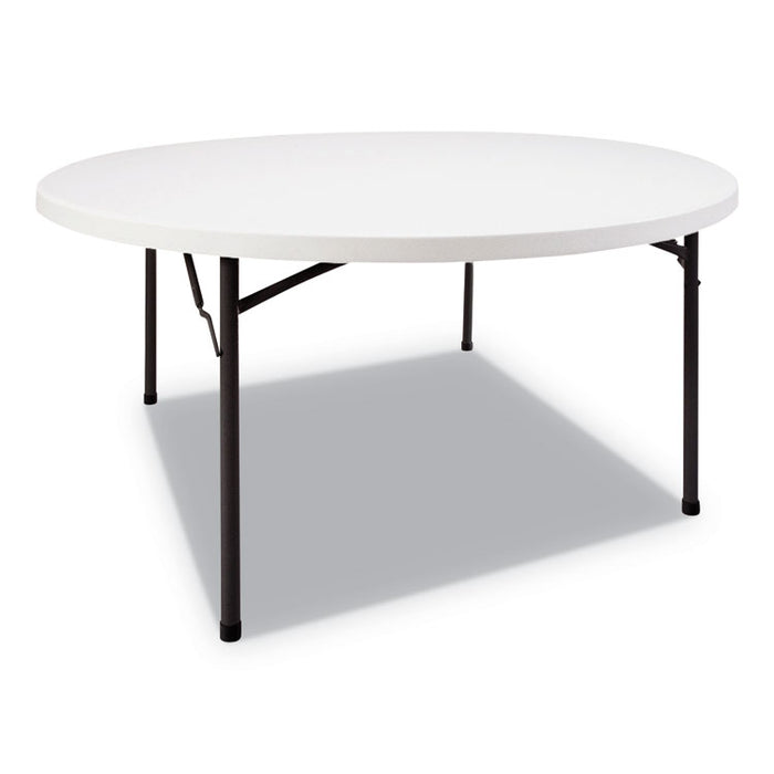 Round Plastic Folding Table, 60 Dia x 29 1/4h, White