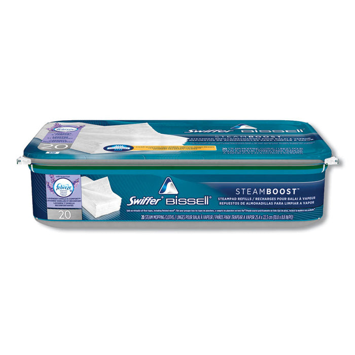 Bissell SteamBoost Pad Refills, Nonwoven Fiber, 10" x 9", White, 20/Pack